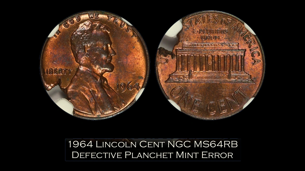 1964 Lincoln Cent (Modern): Planchet Crack