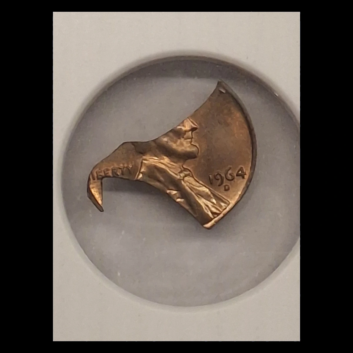 1964 Lincoln Penny: Bowtie Clipped Planchet