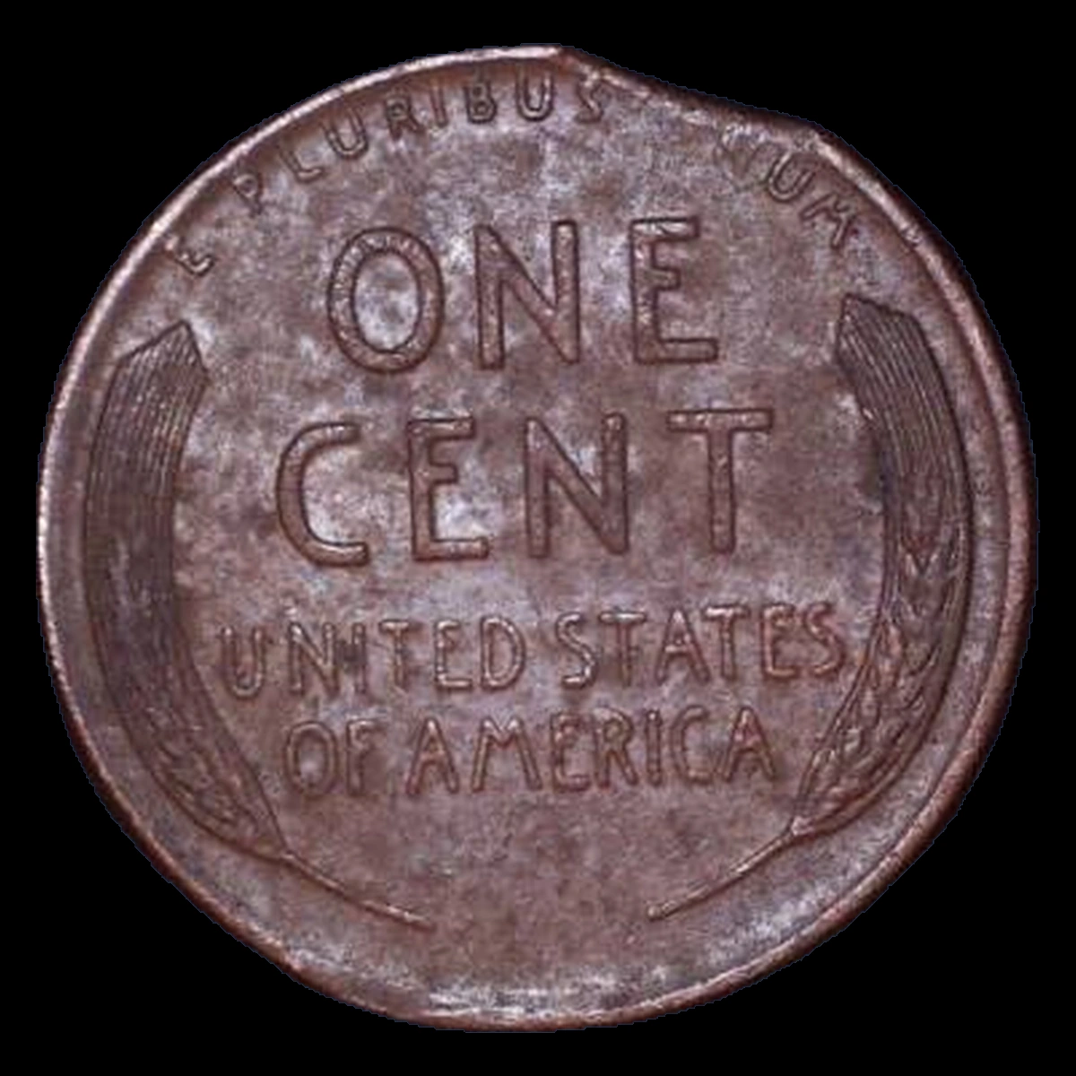 1956 Lincoln Cent (Wheat Reverse): Clipped Planchet