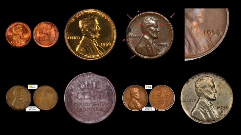 1956 Penny Errors — error coin photographs