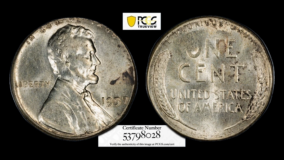 1957 Wheat Penny: Wrong Planchet / Off-Metal Strike