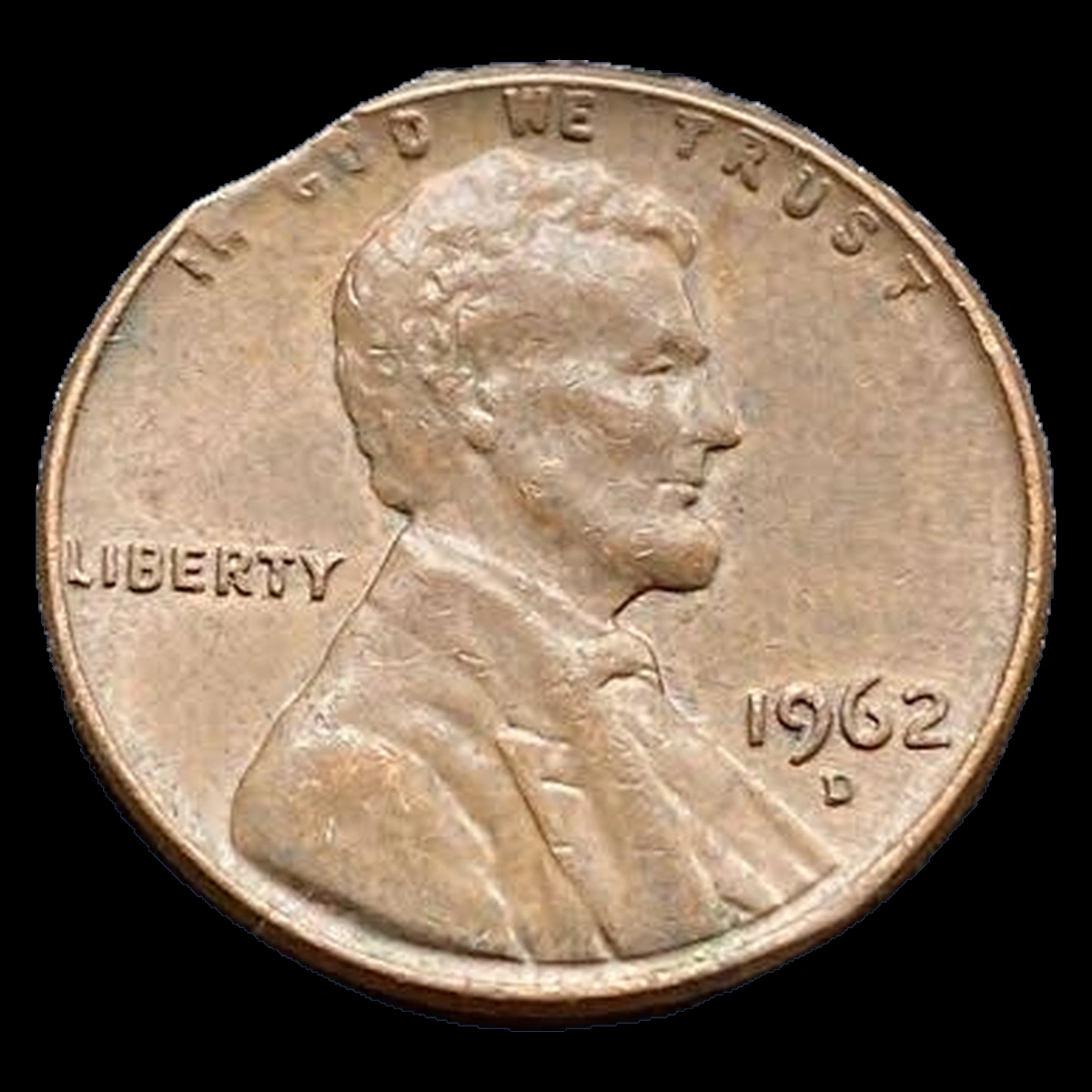 1962 Lincoln Cent (Modern): Clipped Planchet