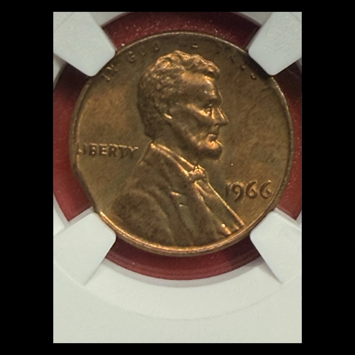 1966 Lincoln Penny: Curved Clipped Planchet
