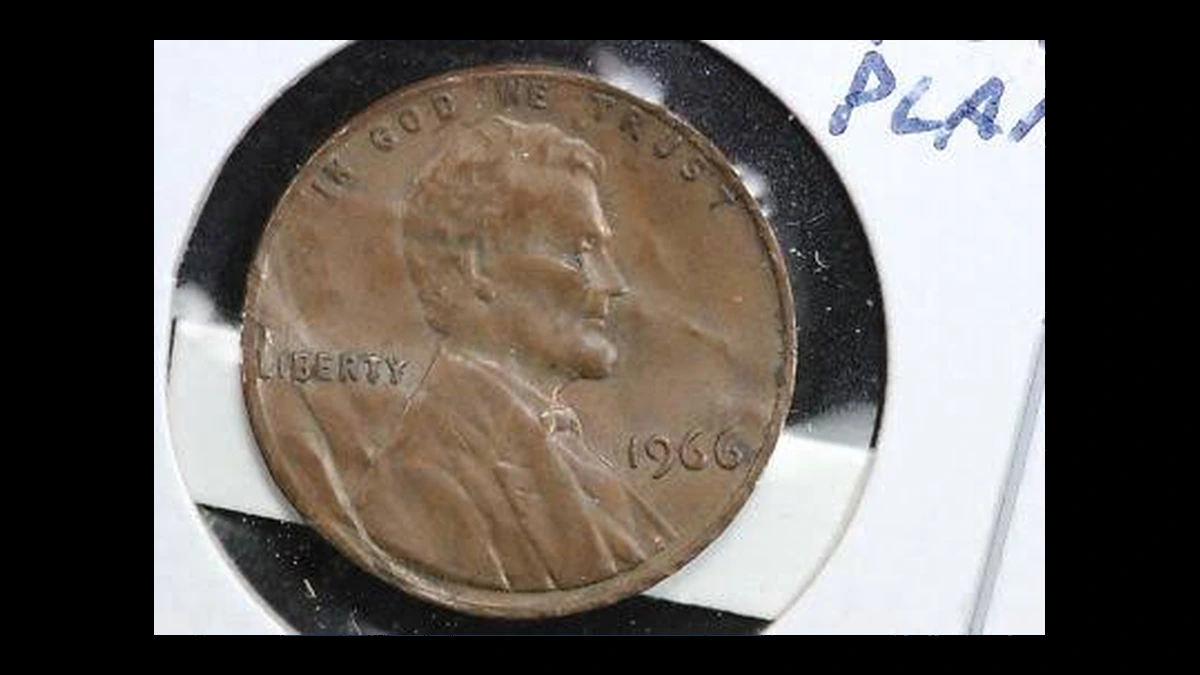 1966 Lincoln Cent (Modern): Split Planchet