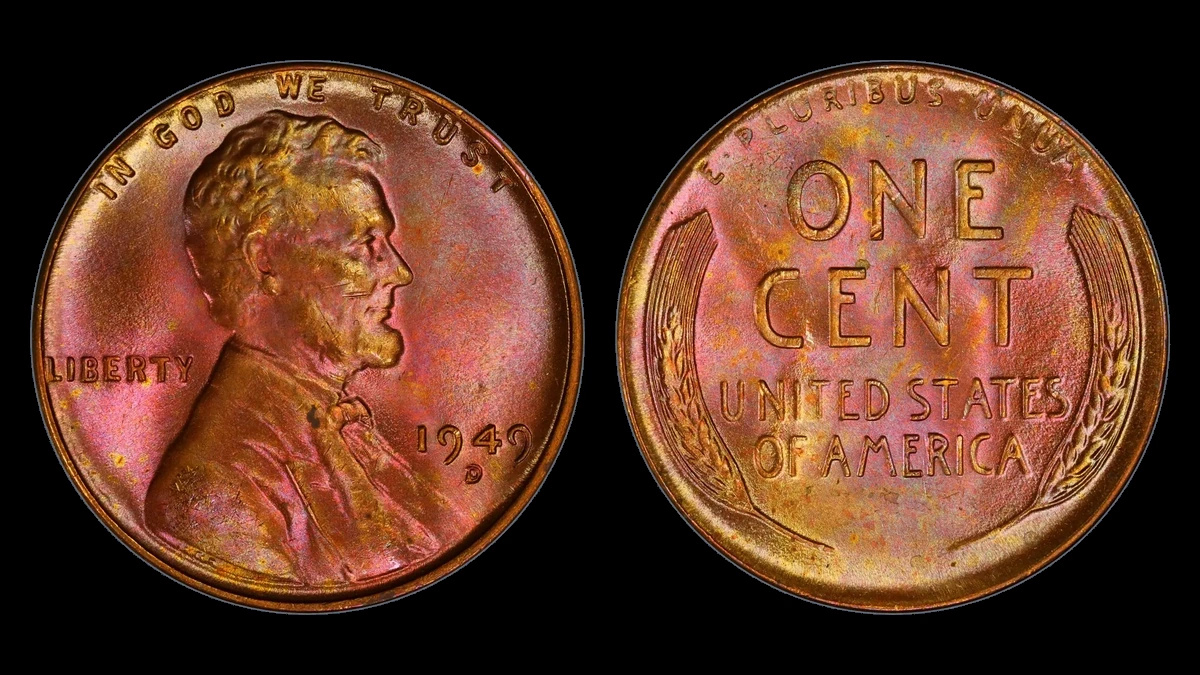1949 Wheat Penny: Repunched Mintmark