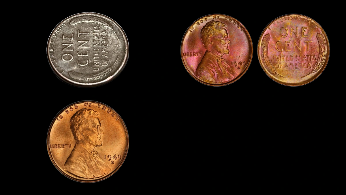 1949 Penny Errors — error coin photographs
