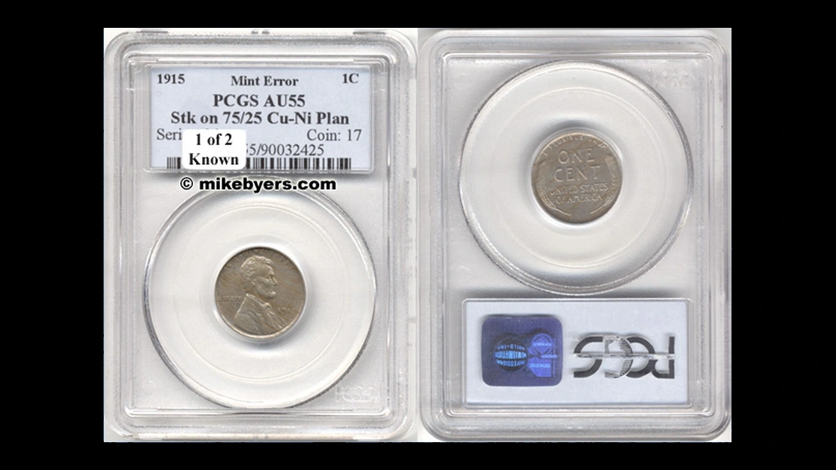 1915 Lincoln Cent (Wheat Reverse): Wrong Planchet