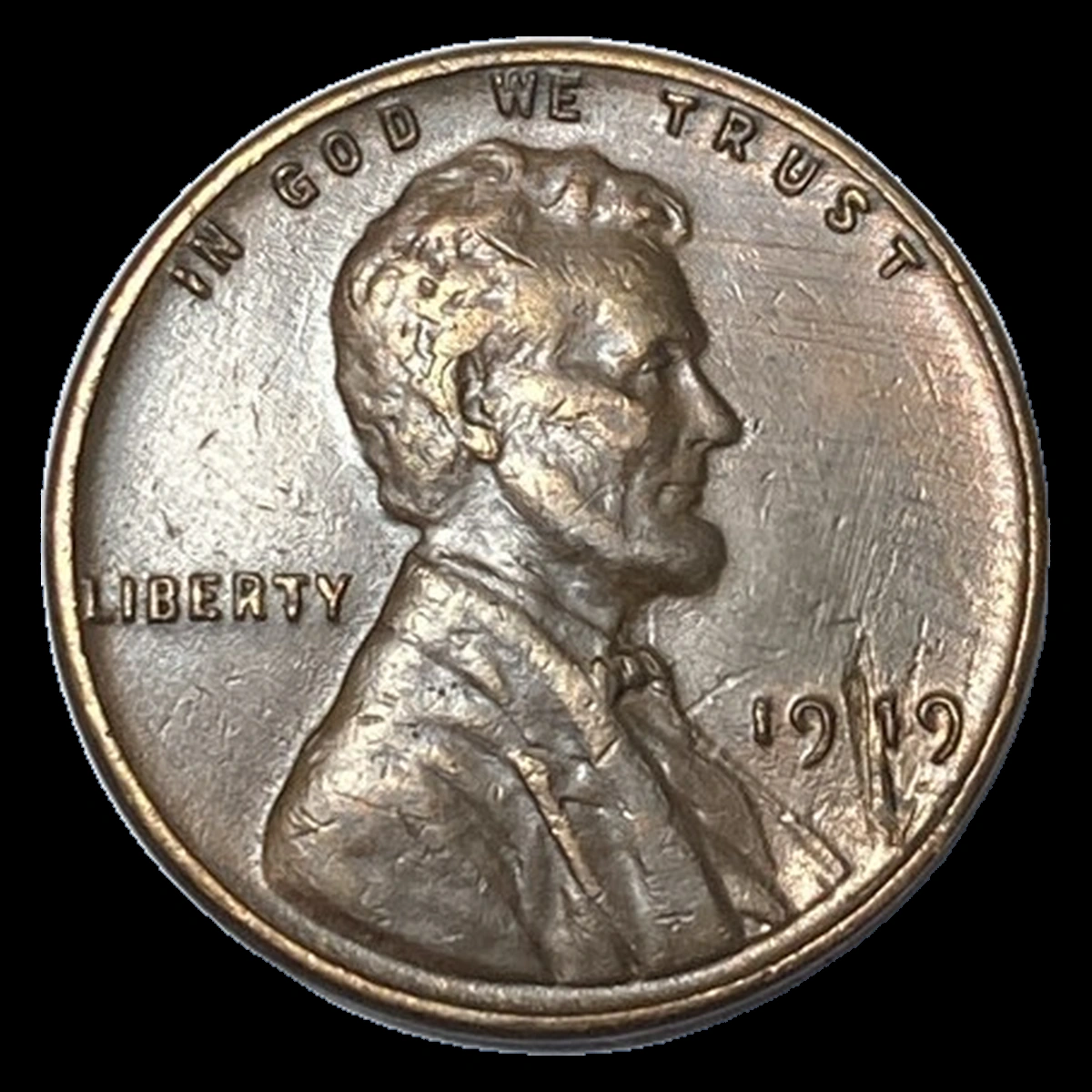 1919 Wheat Penny: Lamination / Split Planchet