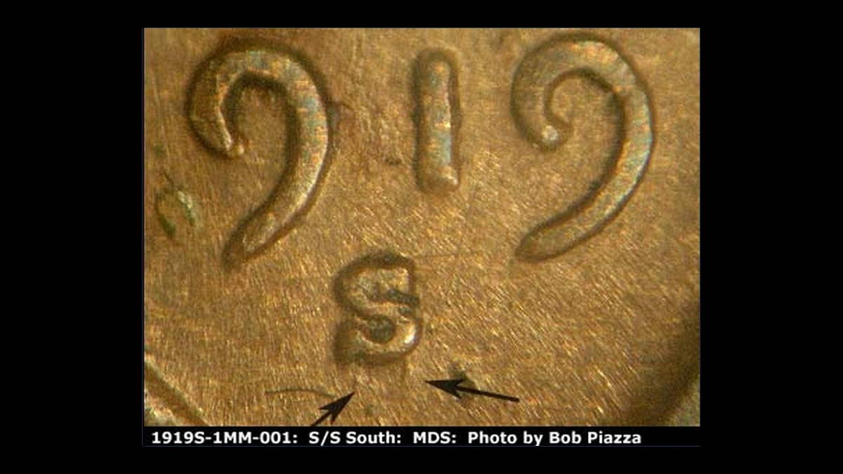 1919 Wheat Penny: Repunched Mintmark