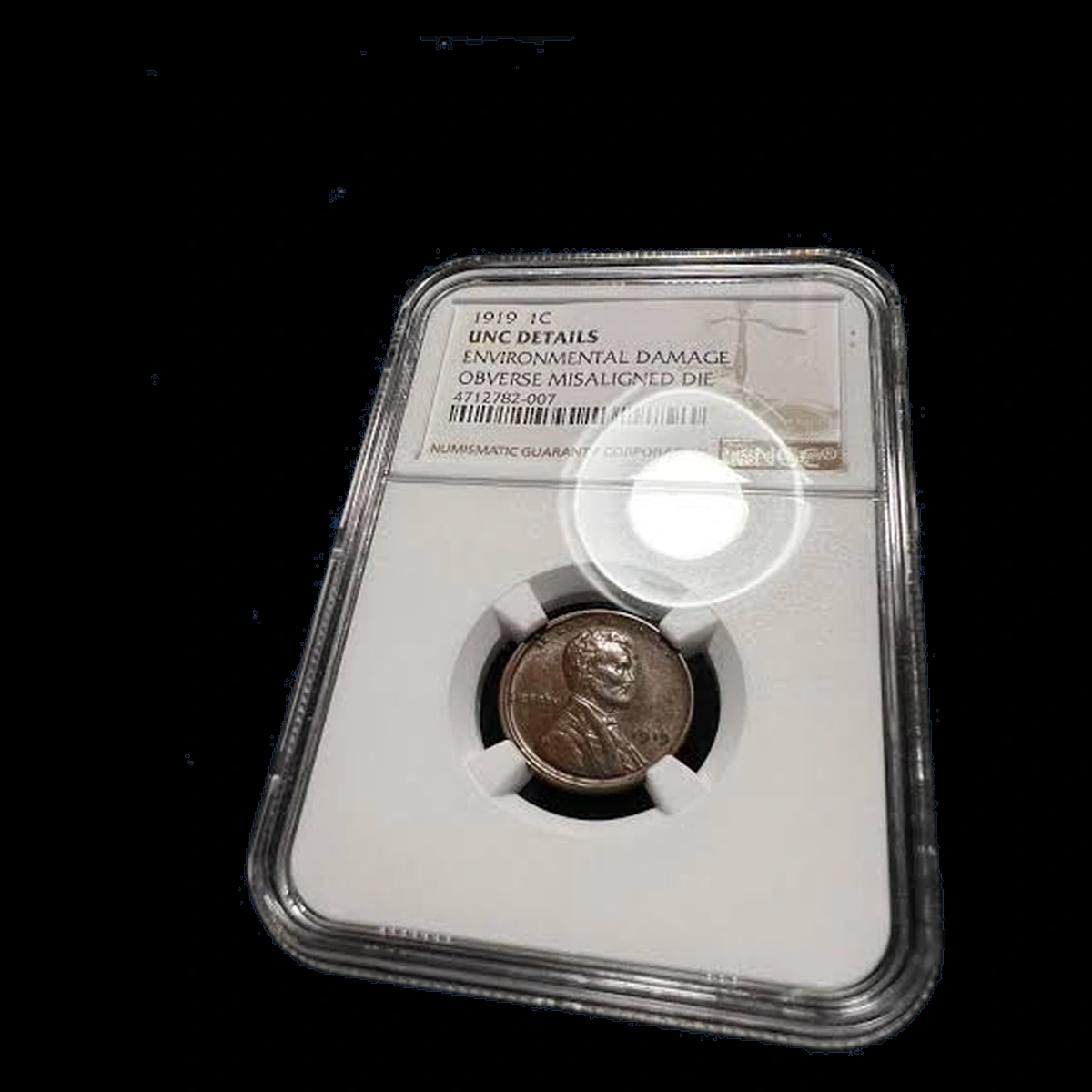 1919 Lincoln Cent (Wheat Reverse): Misaligned Die