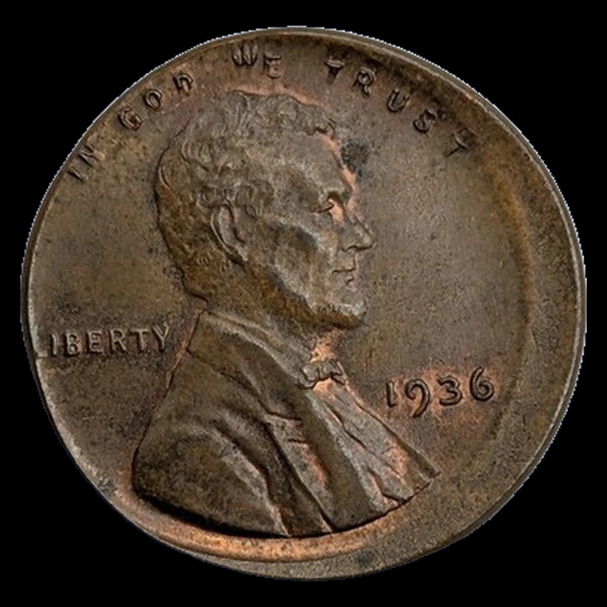 1936 Wheat Penny: Off-Center Strike