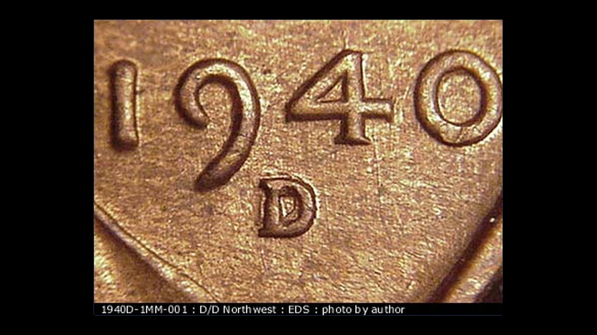 1940 Wheat Penny: Repunched Mintmark