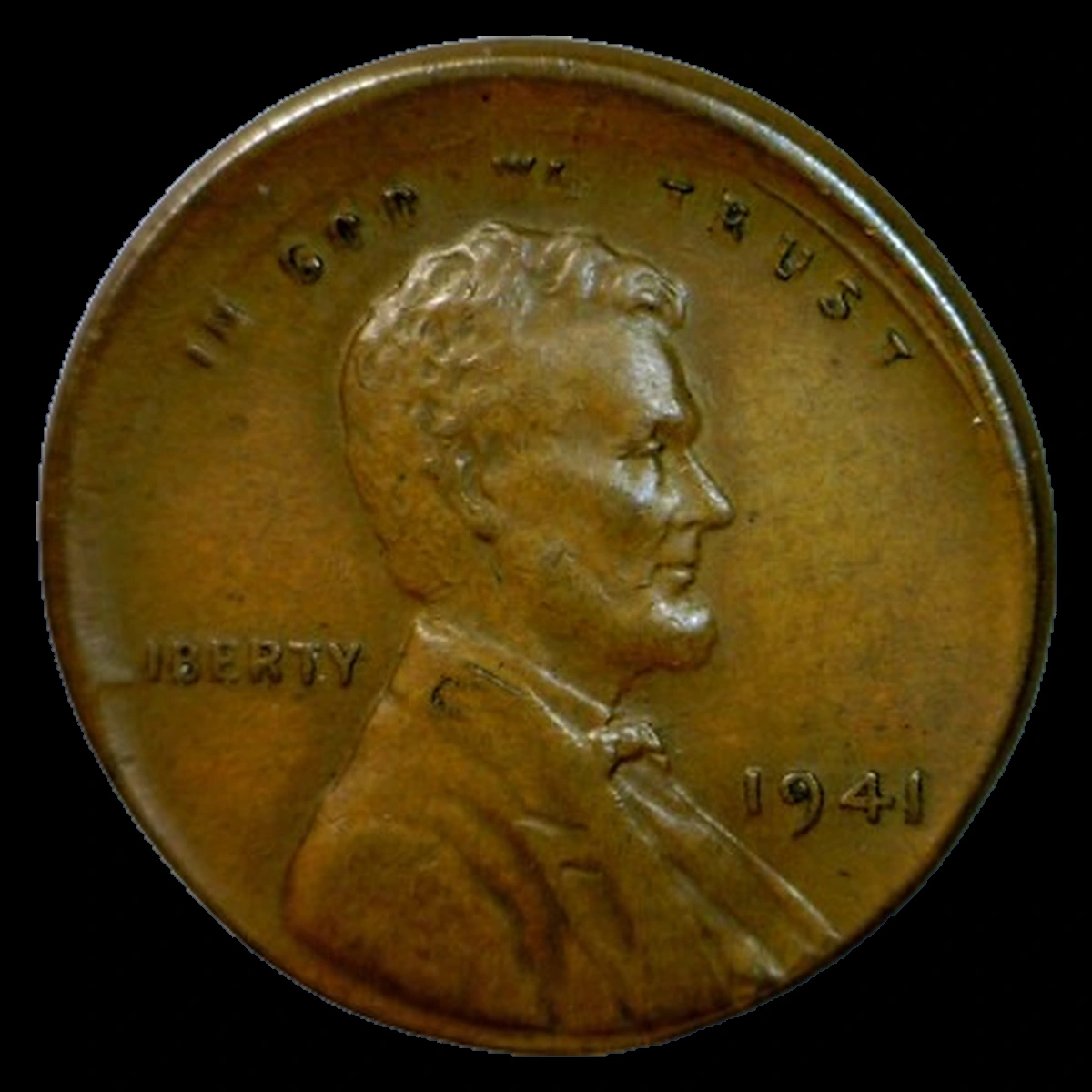 1941 Wheat Penny: Off-Center Strike