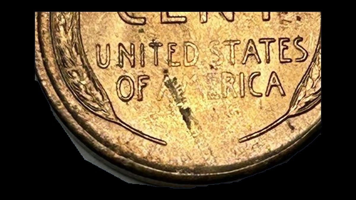 1954 Wheat Penny: Lamination / Split Planchet