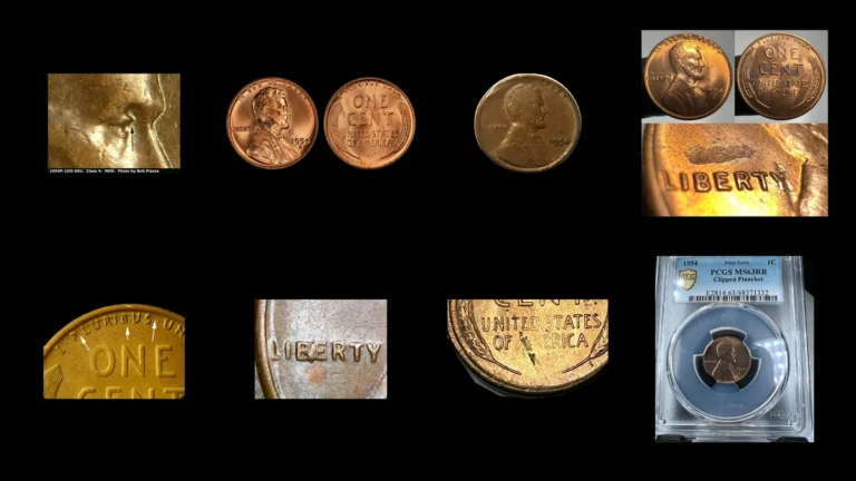 1954 Penny Errors — error coin photographs