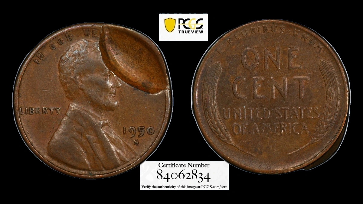 1950 Lincoln Cent (Wheat Reverse): Indent