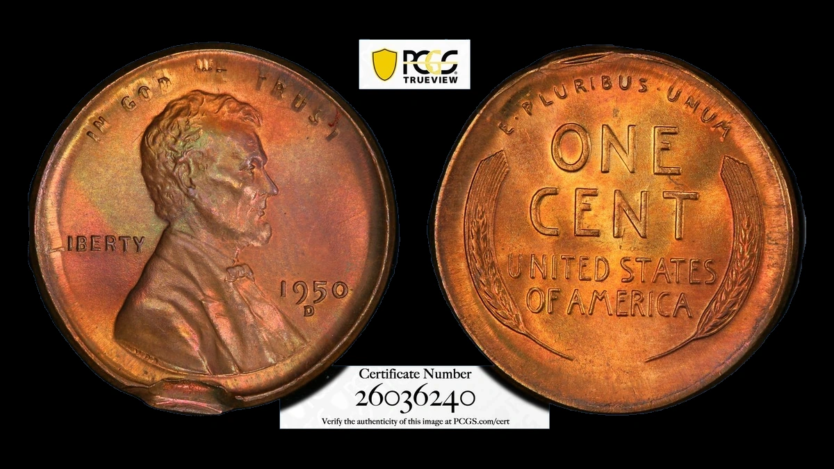 1950 Lincoln Cent (Wheat Reverse): Multiple Strike