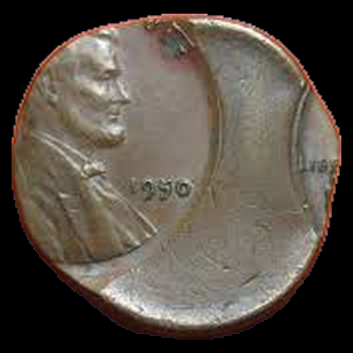 1950 Wheat Penny: Off-Center Strike