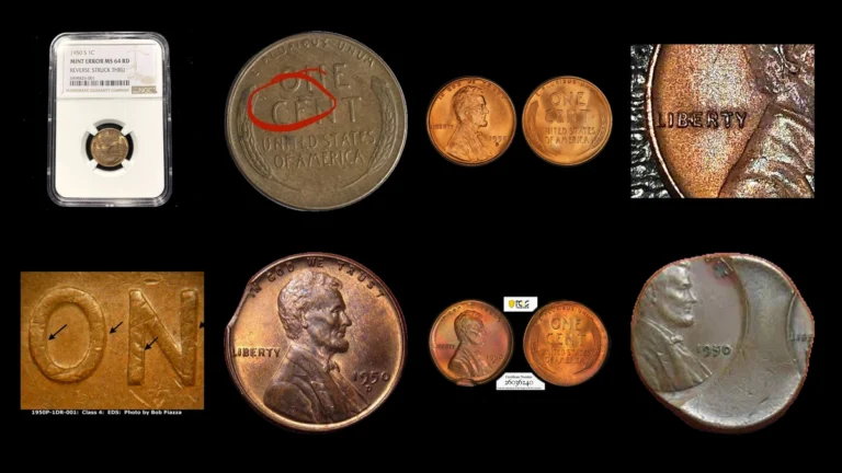 1950 Penny Errors — error coin photographs