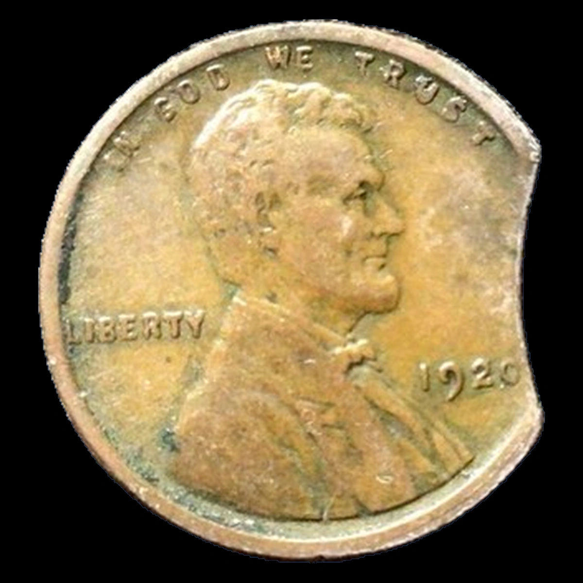 1920 Wheat Penny: Clipped Planchet