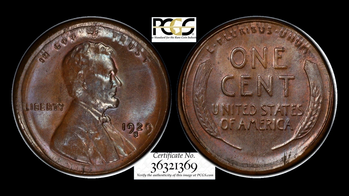 1929 Lincoln Cent (Wheat Reverse): Broadstrike