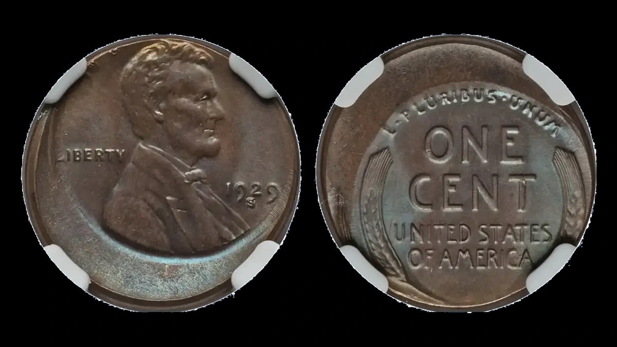 1929 Wheat Penny: Off-Center Strike