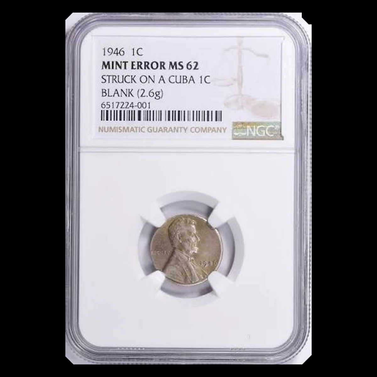 1946 Lincoln Cent (Wheat Reverse): Wrong Planchet