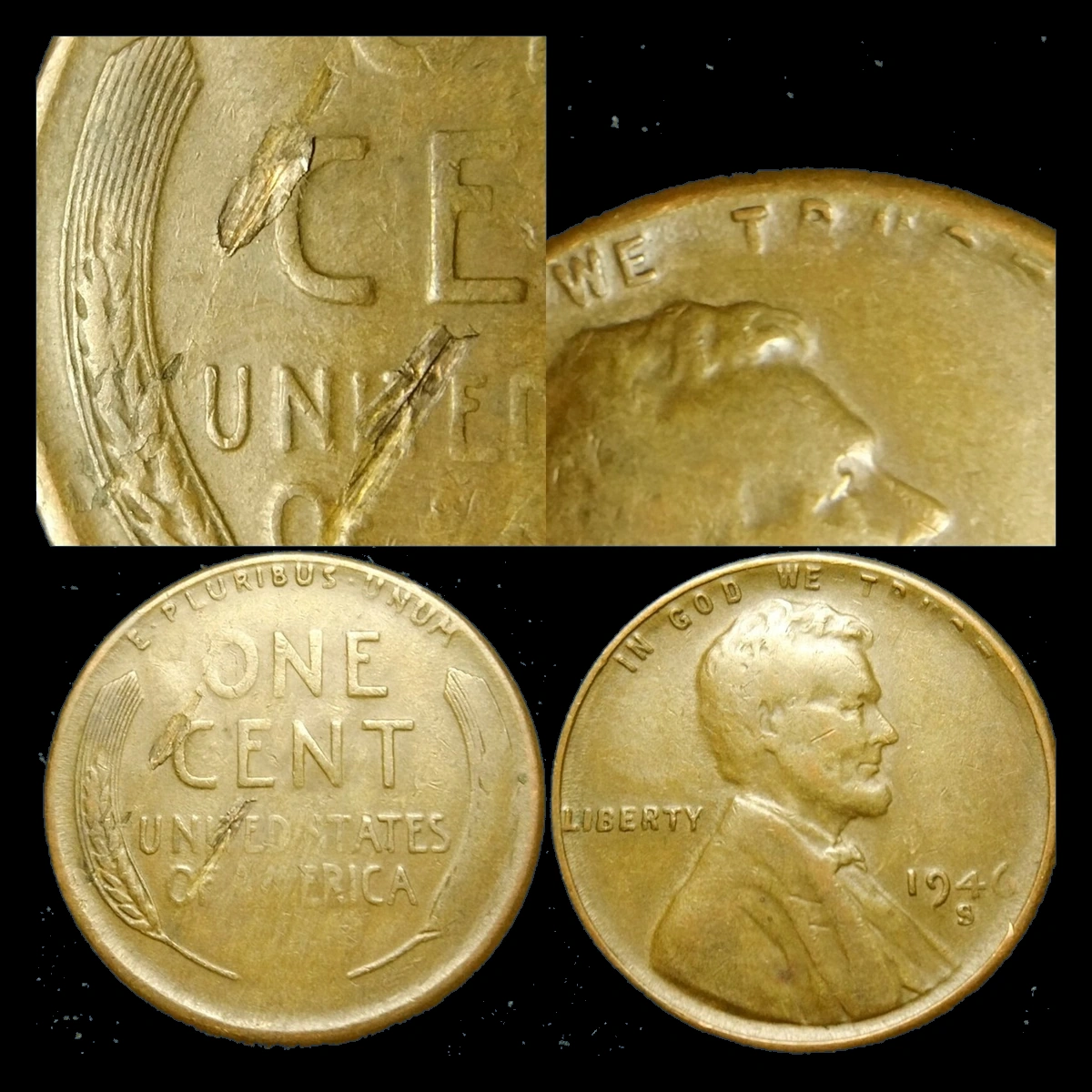 1946 Wheat Penny: Lamination / Split Planchet