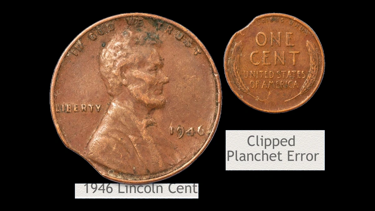 1946 Wheat Penny: Clipped Planchet
