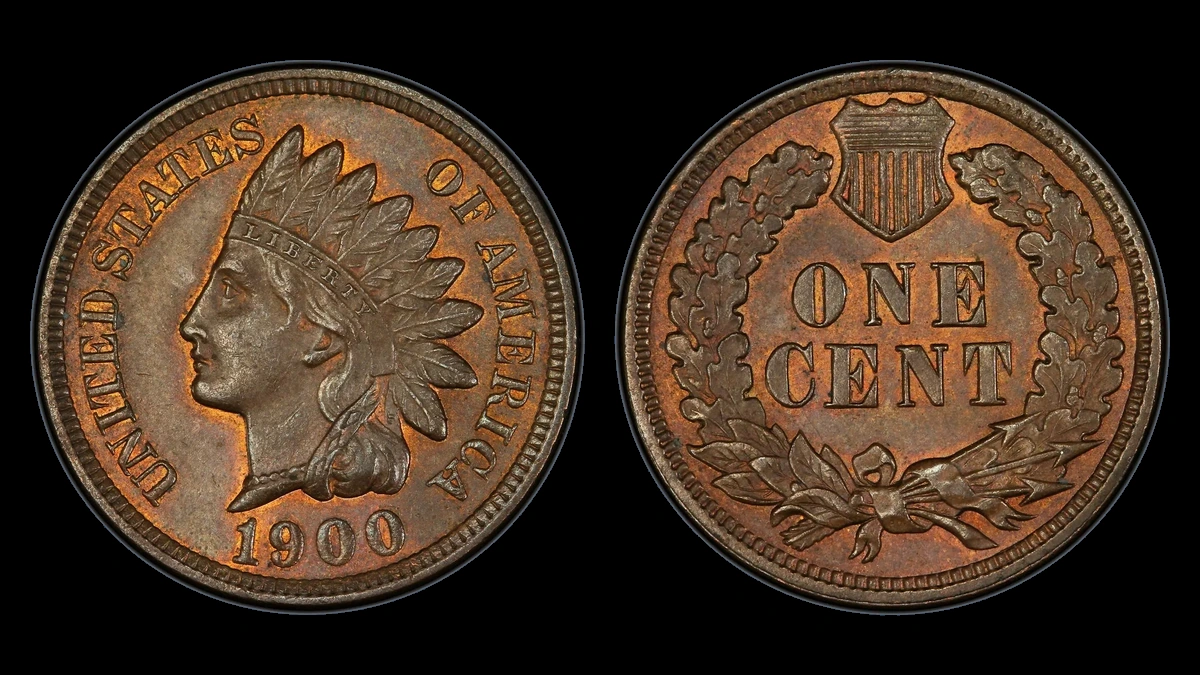 1900 Indian Head Penny: Repunched Date