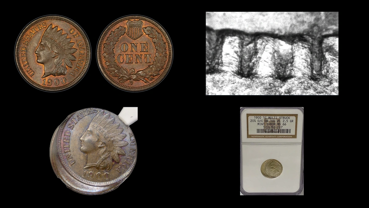 1900 Penny Errors — error coin photographs