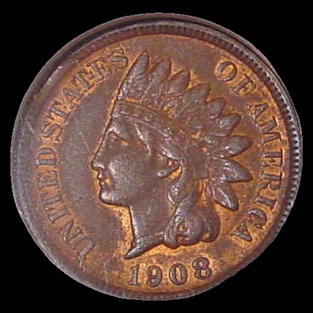 1908 Indian Cent: Clipped Planchet