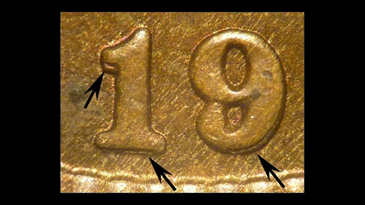 1908 Indian Head Penny: Repunched Date