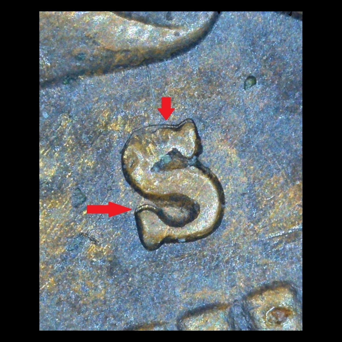 1908 Indian Head Penny: Repunched Mintmark