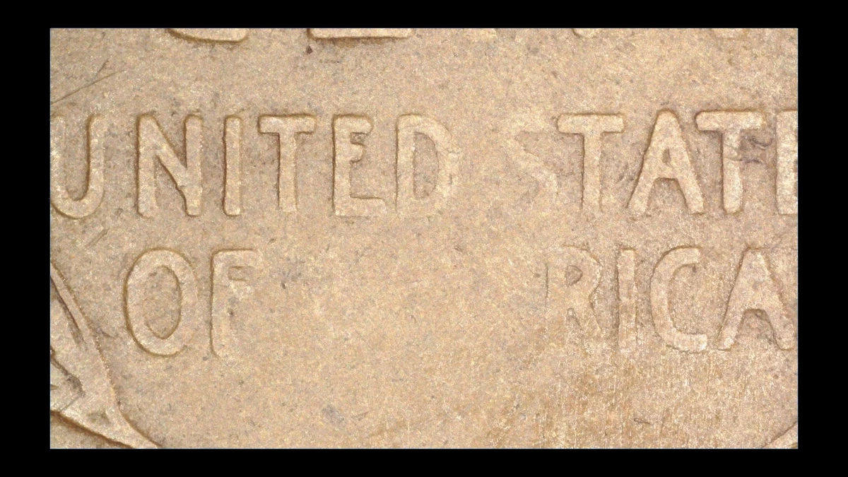 1916 Lincoln Cent (Wheat Reverse): grease-filled reverse lettering