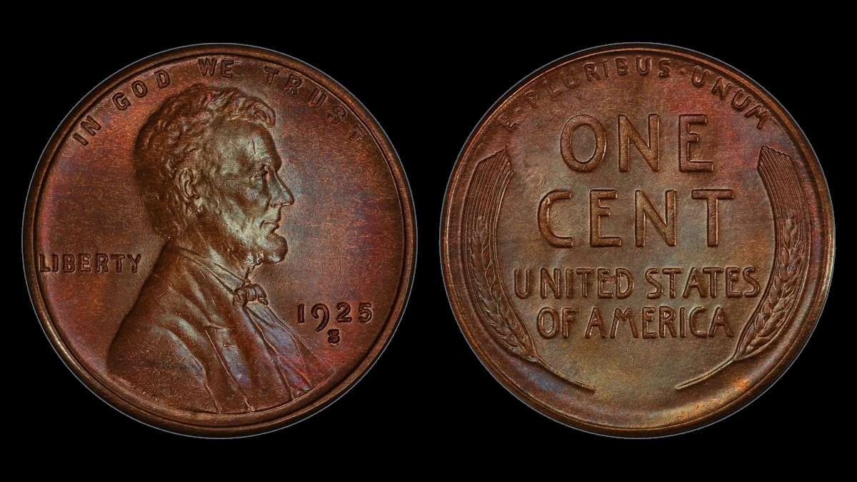 1925 Wheat Penny: Repunched Mintmark
