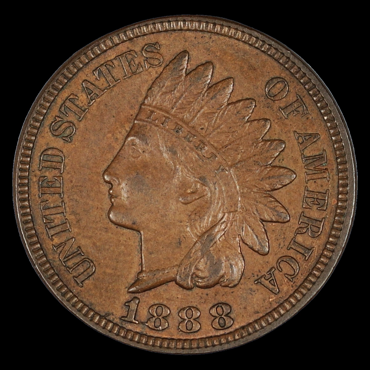 1888 Indian Head Penny: Die Crack