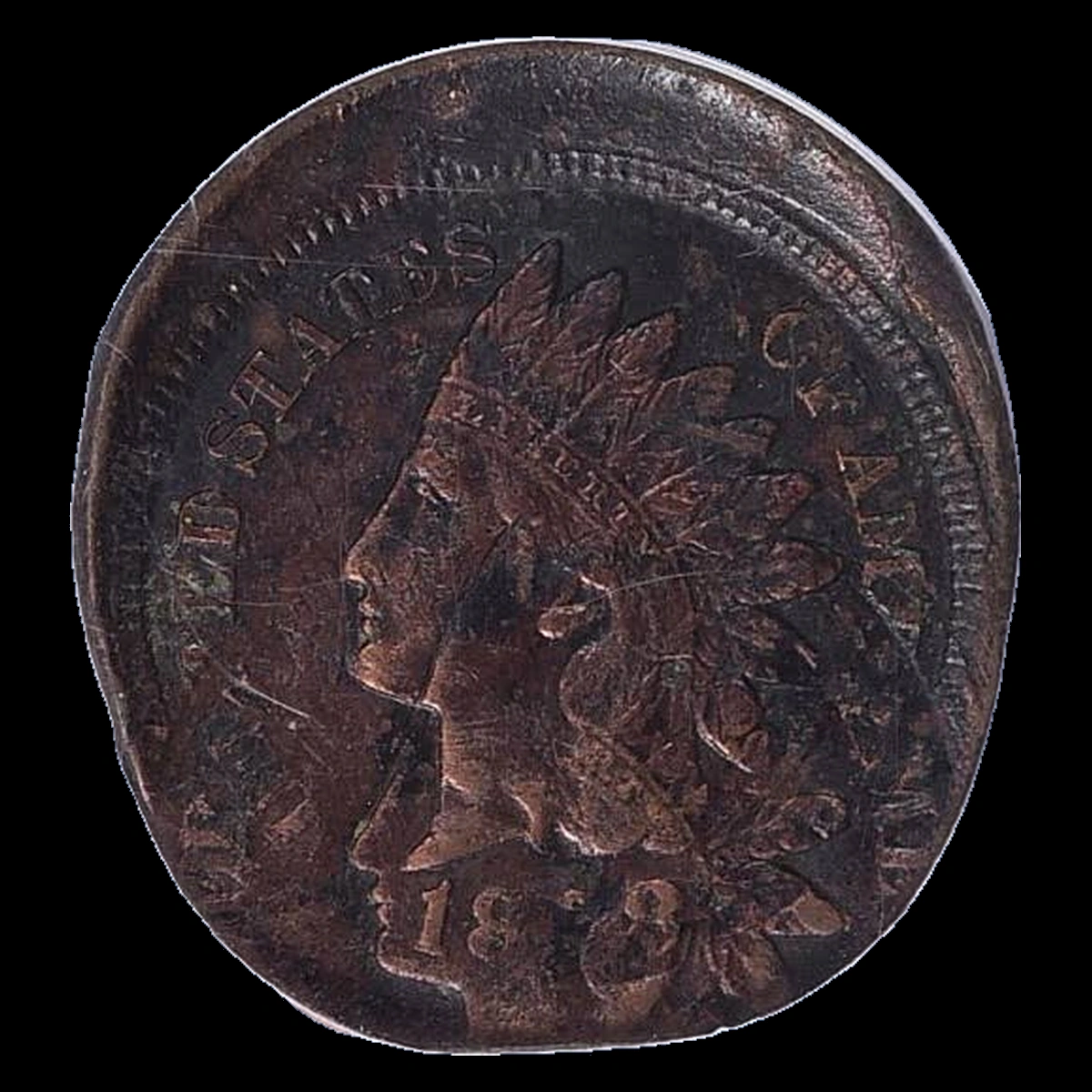 1888 Indian Cent: Off Center Strike