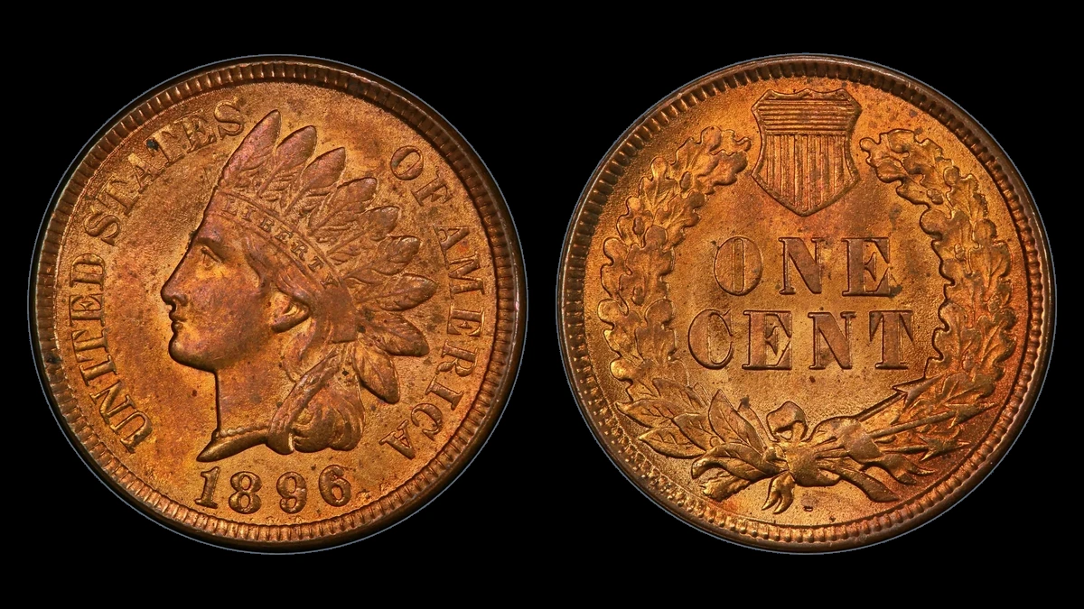 1896 Indian Head Penny: Repunched Date