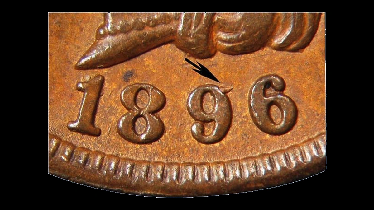 1896 Indian Head Penny: Die Chip