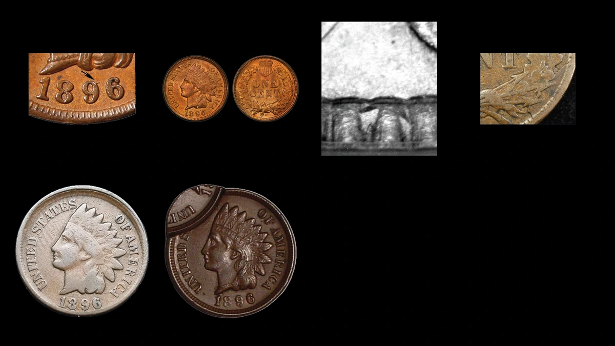 1896 Penny Errors — error coin photographs