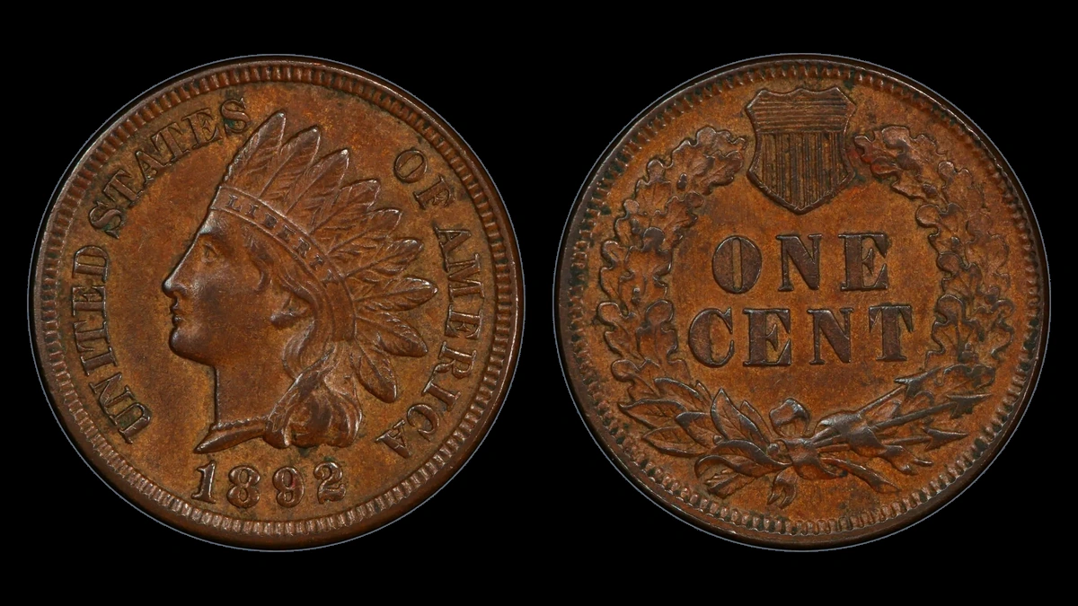 1892 Indian Head Penny: Repunched Date