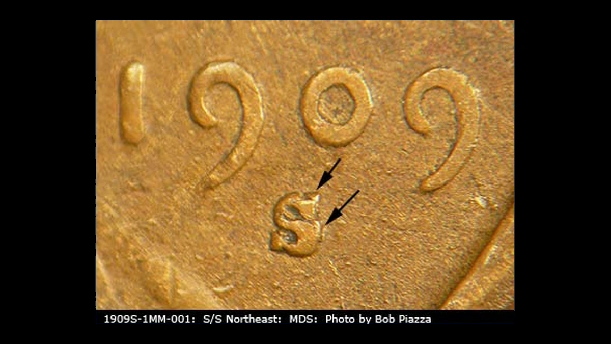 1909 Wheat Penny: Repunched Mintmark