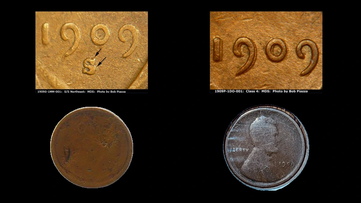 1909 Wheat Penny Errors — error coin photographs