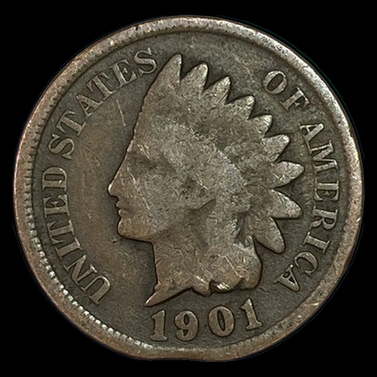1901 Indian Head Penny: Clipped Planchet