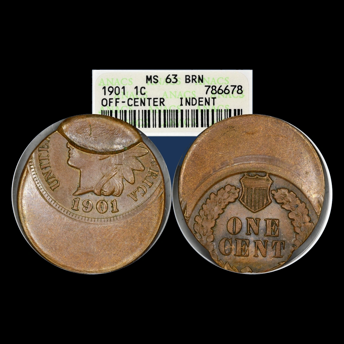 1901 Indian Head Penny: Off-Center Strike