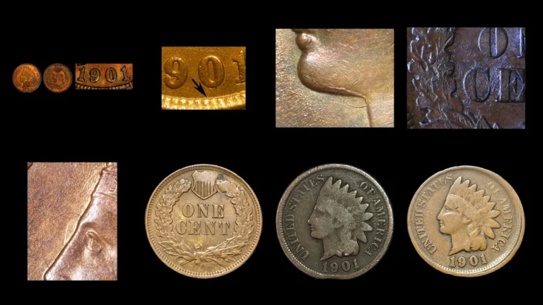 1901 Penny Errors — error coin photographs