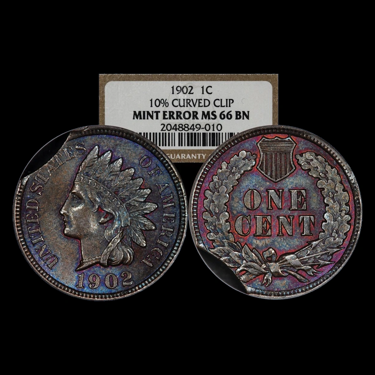 1902 Indian Head Penny: Clipped Planchet