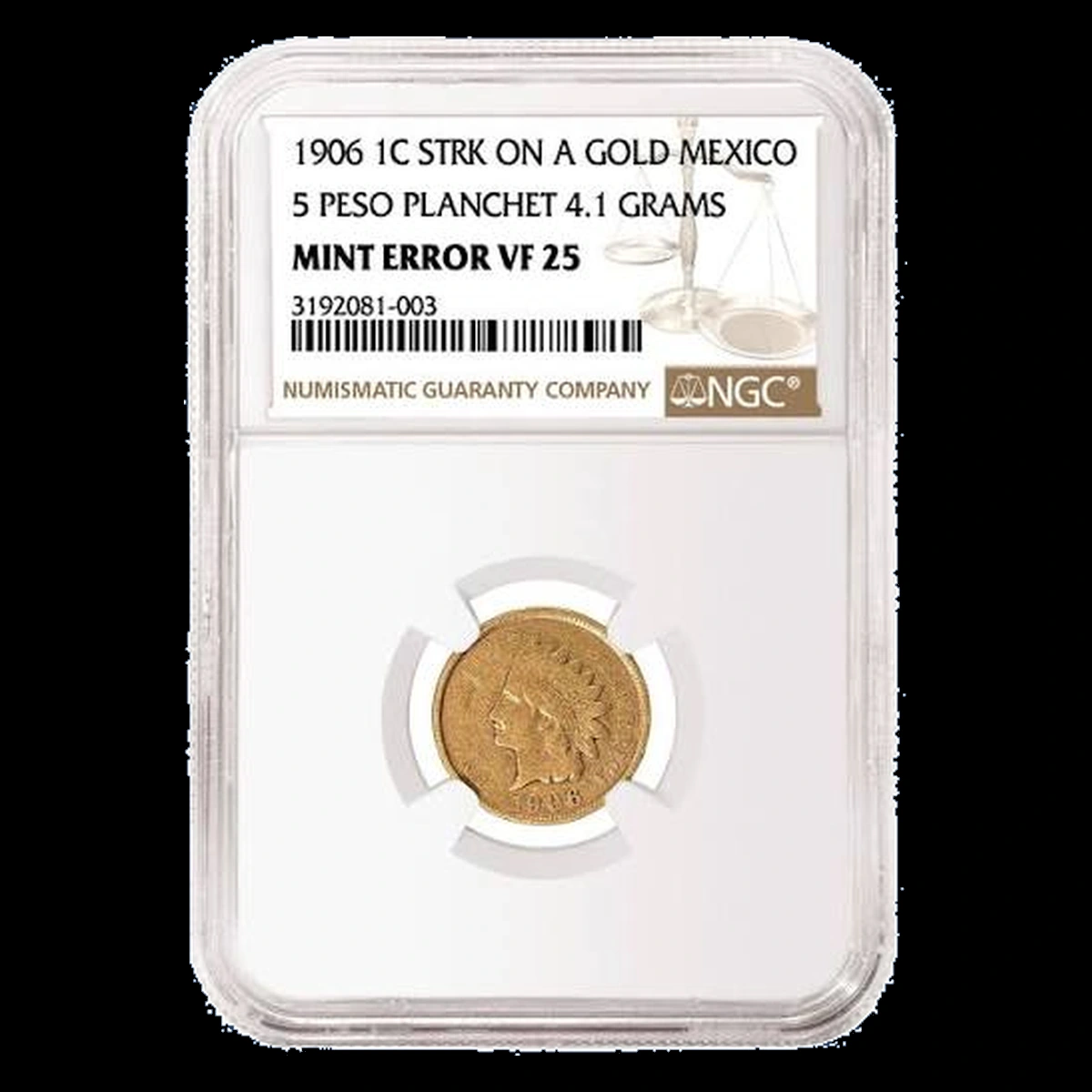 1906 Indian Cent: Wrong Planchet