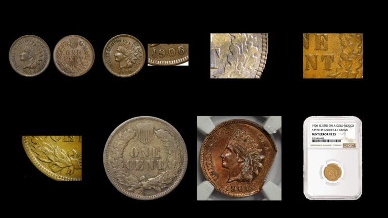 1906 Penny Errors — error coin photographs